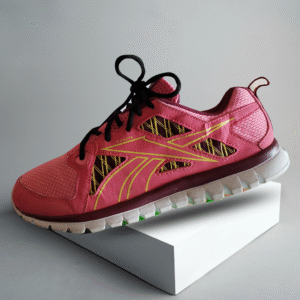 Women Sports Running Shoes – Pink & Yellow Lightweight Sneakers